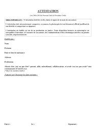Attestation de témoin article 202 du code de procédure civile